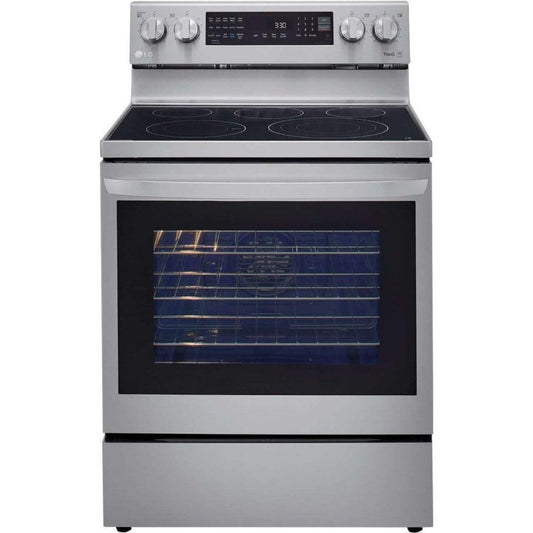 LG 30 in. 6.3-Cu. Ft. Electric Smart Range with InstaView and AirFry, Stainless Steel (LREL6325F)