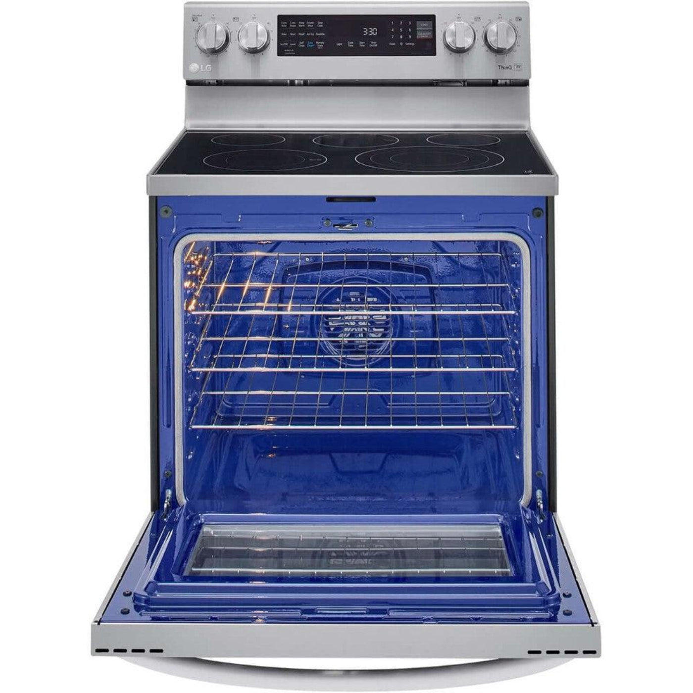 LG 30 in. 6.3-Cu. Ft. Electric Smart Range with InstaView and AirFry, Stainless Steel (LREL6325F)