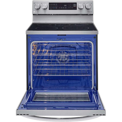 LG 30 in. 6.3-Cu. Ft. Electric Smart Range with InstaView and AirFry, Stainless Steel (LREL6325F)