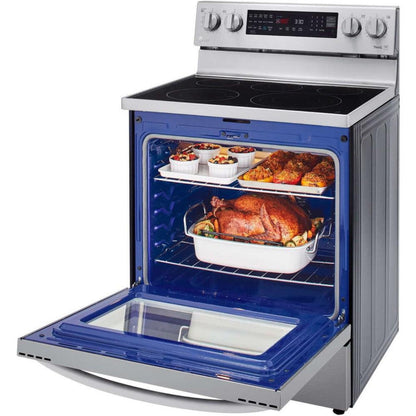 LG 30 in. 6.3-Cu. Ft. Electric Smart Range with InstaView and AirFry, Stainless Steel (LREL6325F)