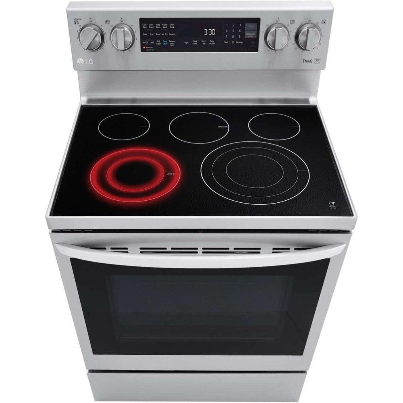 LG 30 in. 6.3-Cu. Ft. Electric Smart Range with InstaView and AirFry, Stainless Steel (LREL6325F)
