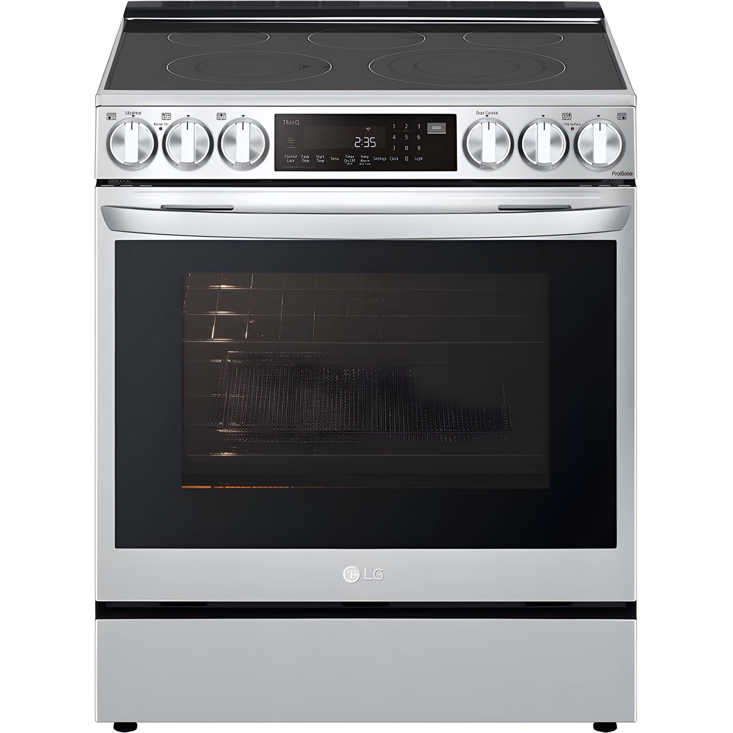 LG 30 in. 6.3-Cu. Ft. Smart Wi-Fi Enabled ProBake Convection InstaView Electric Slide-in Range with Air Fry, Stainless Steel (LSEL6335F)