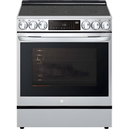 LG 30 in. 6.3-Cu. Ft. Smart Wi-Fi Enabled ProBake Convection InstaView Electric Slide-in Range with Air Fry, Stainless Steel (LSEL6335F)