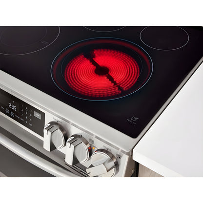 LG 30 in. 6.3-Cu. Ft. Smart Wi-Fi Enabled ProBake Convection InstaView Electric Slide-in Range with Air Fry, Stainless Steel (LSEL6335F)