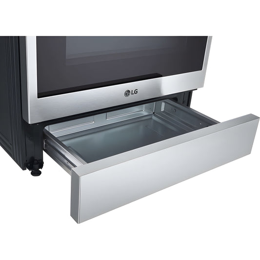 LG 30 in. 6.3-Cu. Ft. Smart Wi-Fi Enabled ProBake Convection InstaView Electric Slide-in Range with Air Fry, Stainless Steel (LSEL6335F)