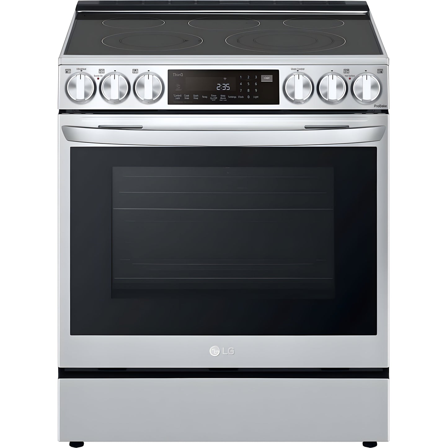 LG 30 in. 6.3-Cu. Ft. Smart Wi-Fi Enabled ProBake Convection InstaView Electric Slide-in Range with Air Fry, Stainless Steel (LSEL6335F)