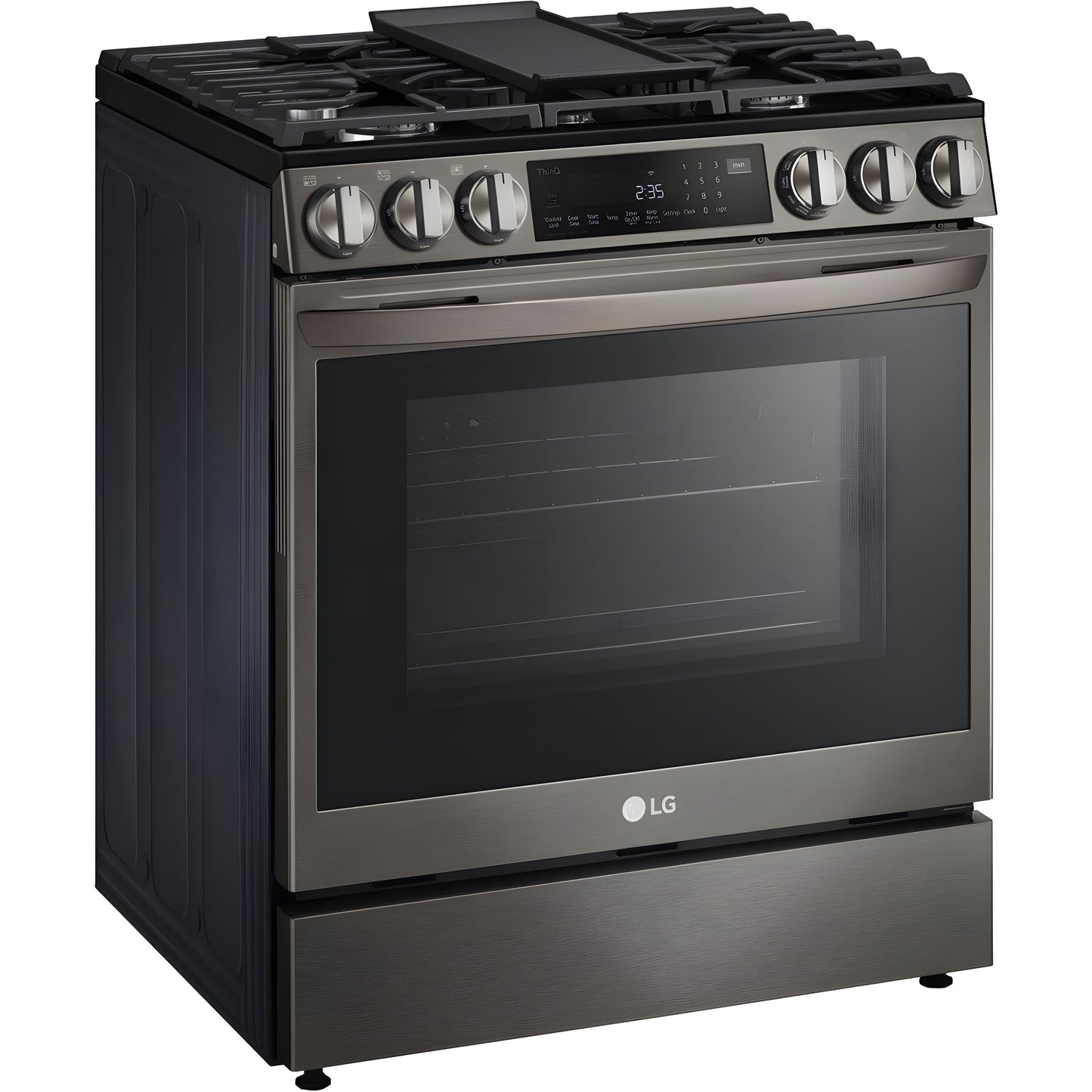 LG 30 in. 6.3-Cu. Ft. Smart Wi-Fi Enabled ProBake Convection InstaView Gas Slide-in Range with Air Fry, Black Stainless Steel (LSGL6335D)