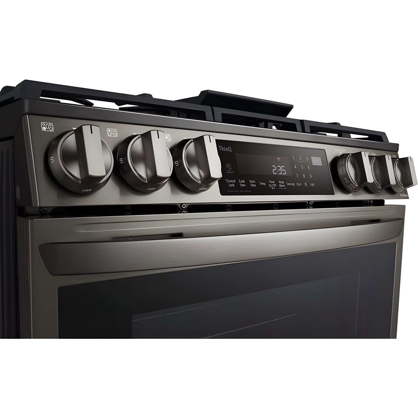 LG 30 in. 6.3-Cu. Ft. Smart Wi-Fi Enabled ProBake Convection InstaView Gas Slide-in Range with Air Fry, Black Stainless Steel (LSGL6335D)
