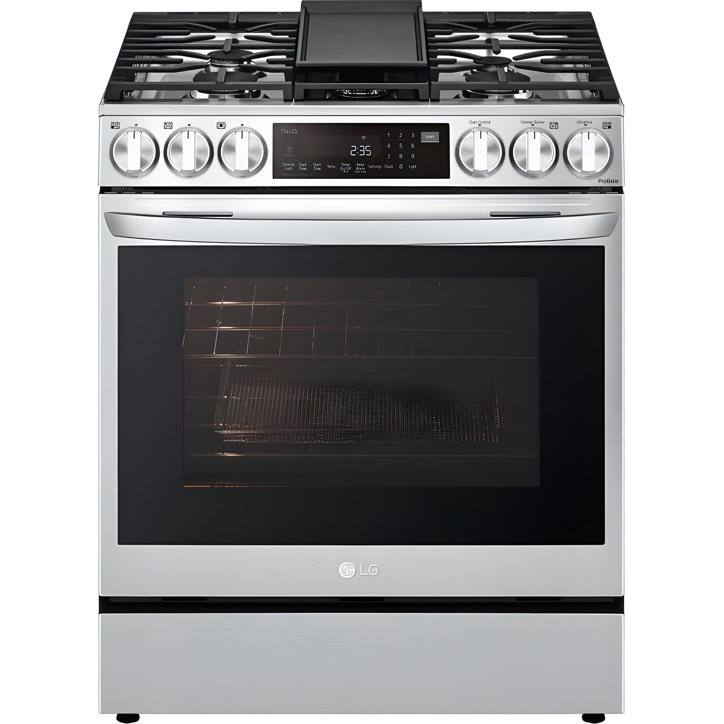 LG 30 in. 6.3-Cu. Ft. Smart Wi-Fi Enabled ProBake Convection InstaView Gas Slide-in Range with Air Fry, Stainless Steel (LSGL6335F)