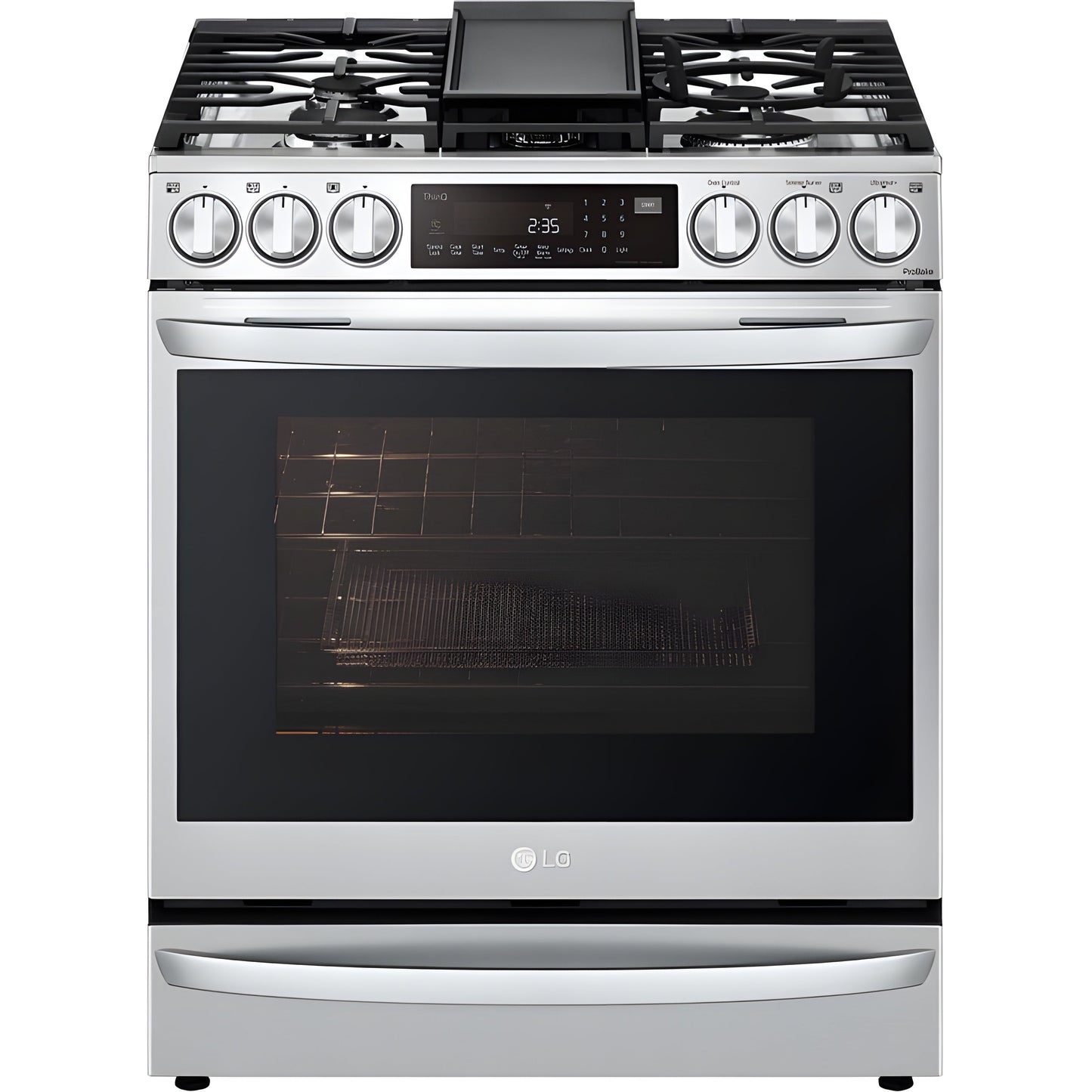 LG 30 in. 6.3-Cu. Ft. Smart Wi-Fi Enabled ProBake Convection InstaView Gas Slide-in Range with Air Fry, Stainless Steel (LSGL6337F)