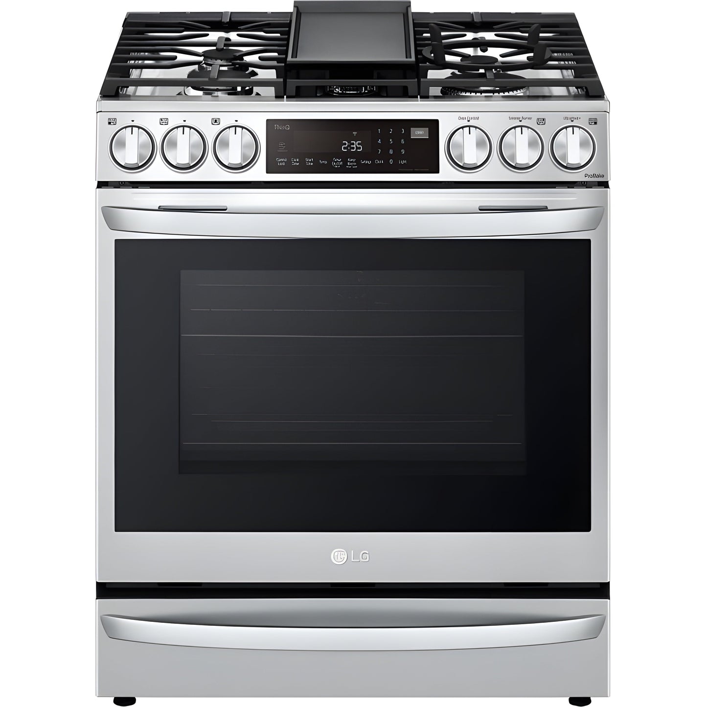 LG 30 in. 6.3-Cu. Ft. Smart Wi-Fi Enabled ProBake Convection InstaView Gas Slide-in Range with Air Fry, Stainless Steel (LSGL6337F)