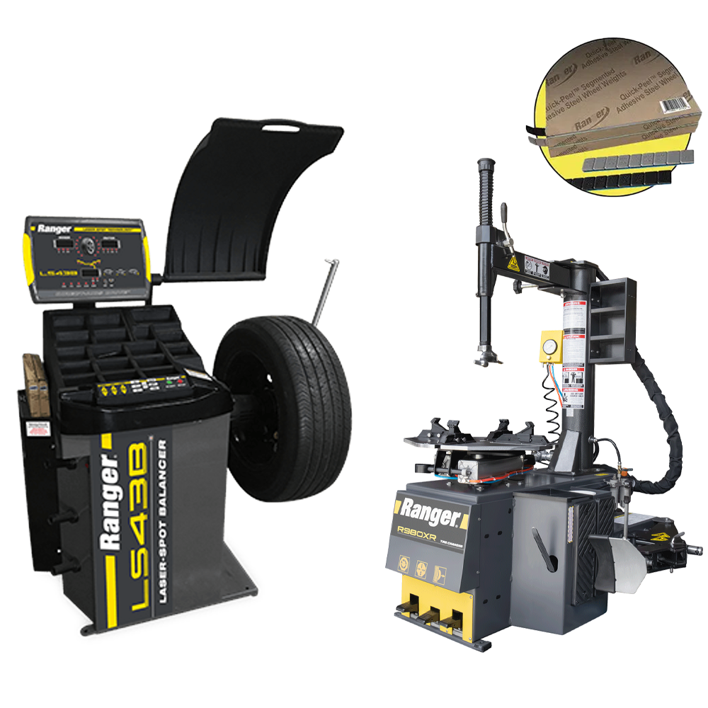 Ranger R980XR Tire Changer + LS43B Wheel Balancer + Tape Weight Rolls - Garage Gear & Co.