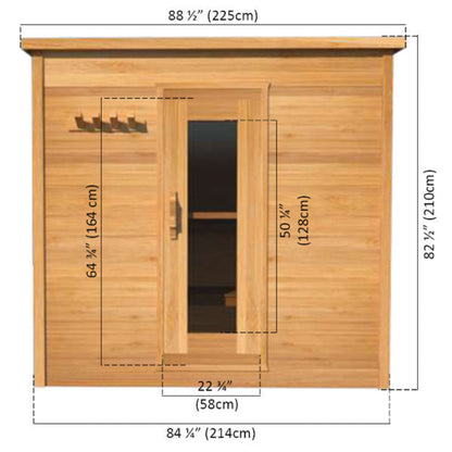 Dundalk LeisureCraft Knotty Cedar Indoor Cabin Sauna - LS462E