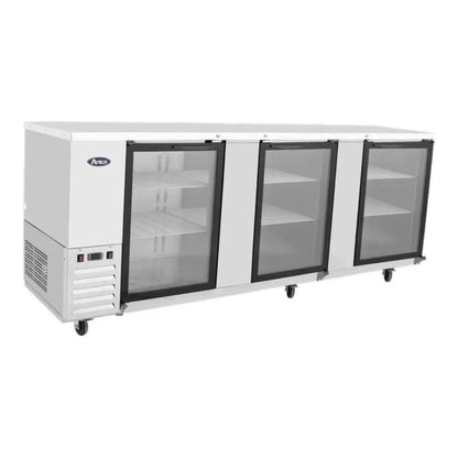 Atosa MBB59G-GR 57.8" Stainless Steel Glass Door Back Bar Refrigerator 17.3 Cu.Ft - MBB59G-GR