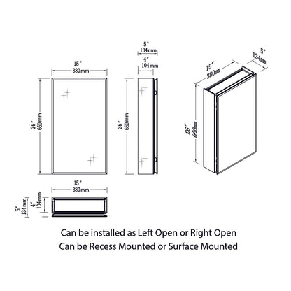 Blossom Aluminum Medicine Cabinet with Mirror – MC8 1526