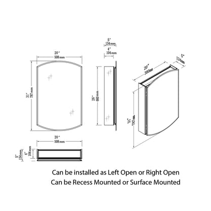 Blossom Aluminum Medicine Cabinet with Mirror – MC8 2031