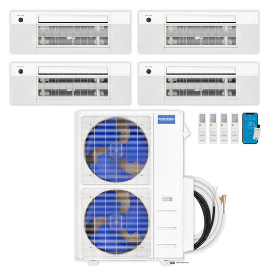 MRCOOL DIY 5th Gen Mini Split - 4-Zone 48,000 BTU Ductless Air Conditioner and Heat Pump Condenser with 18K + 9K + 6K + 6K Ceiling Cassette Air Handlers - DIY5-4ZC-48HP-18K9K6K6K