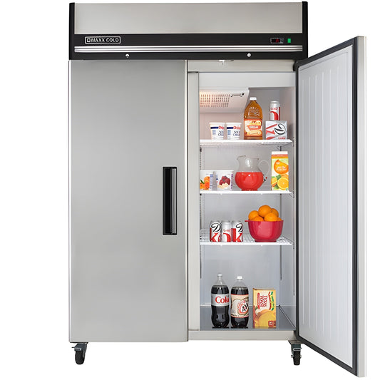 Maxx Cold Double Door Reach-In Refrigerator, Top Mount, 49 cu. ft., Energy Star, in Stainless Steel - MXCR-49FDHC
