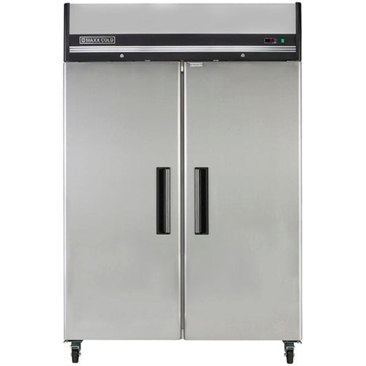 Maxx Cold  Double Door Reach-In Refrigerator, Top Mount, 49 cu. ft., Energy Star, in Stainless Steel - MXCR-49FDHC