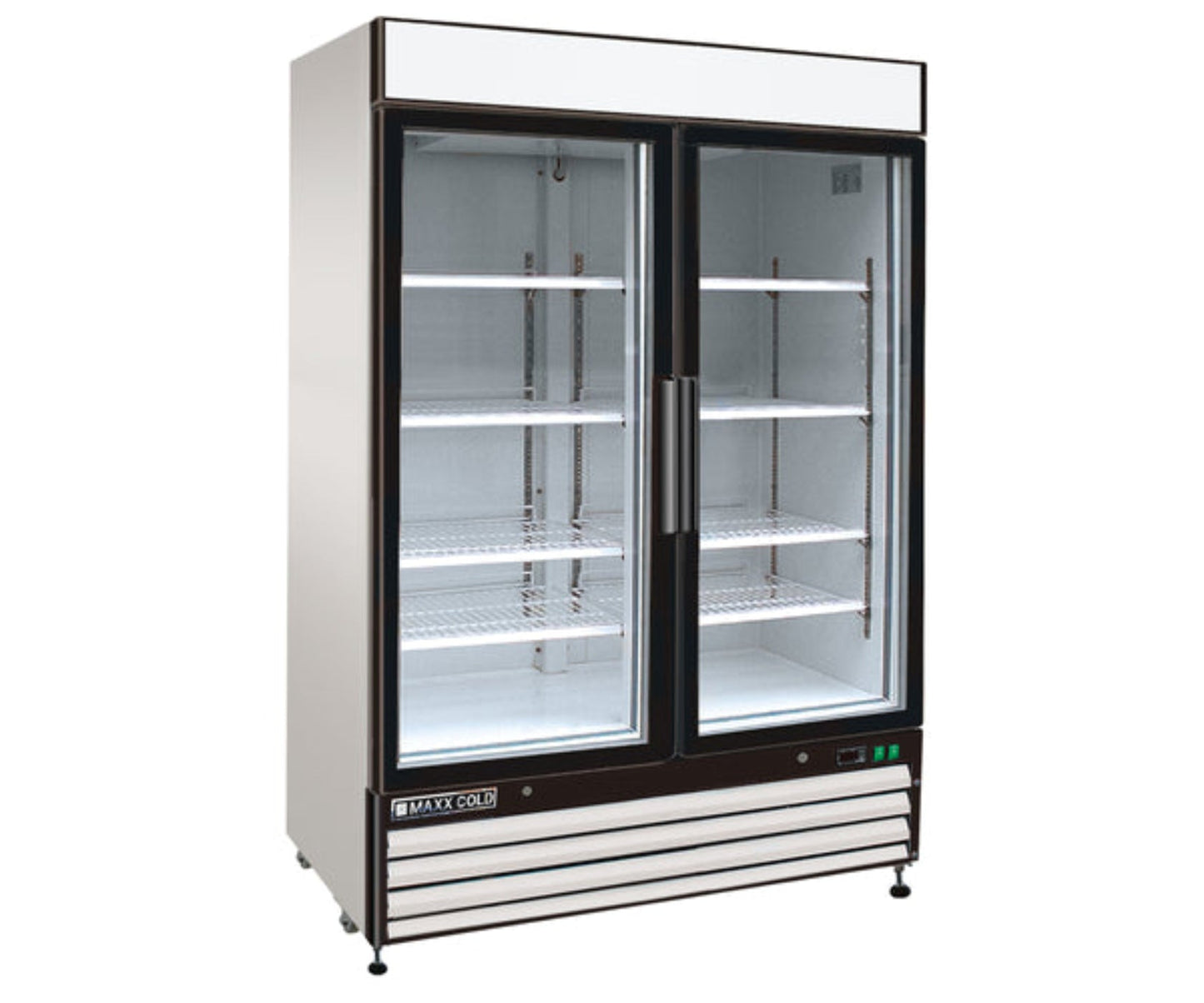 Maxx Cold Double Glass Door Merchandiser Refrigerator, Swing Door, 48 cu. ft., Energy Star, in White - MXM2-48RHC