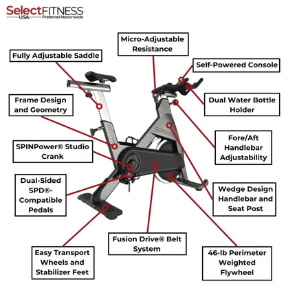 Spinning Spin Bikes Spinning NXT™ Power Commercial Bike - 10-028-PLUS-KIT