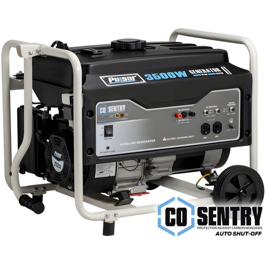 Pulsar PG3500MRCO 3,500-Watt Gasoline Powered Generator with CO Shutdown Sensor and Mobility Kit - PowerGen USA - PG3500MRCO
