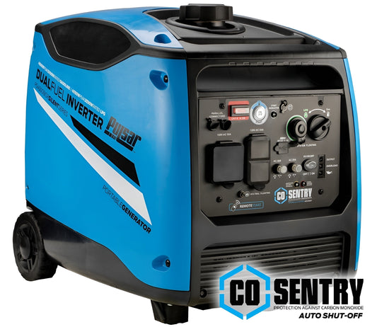 Pulsar PG4500BISRCO 4,500-Watt Remote Start Dual-Fuel Inverter Generator with CO Shutdown Sensor - PowerGen USA - PG4500BISRCO