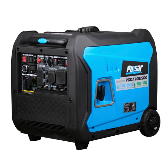 Pulsar PGDA70BISCO 7,250-Watt Super Quiet Dual-Fuel Inverter Generator with CO Alert and Remote Start - PowerGen USA - PGDA70BISCO