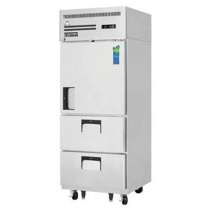 Everest Commercial 29" Solid Door Reach-In 1 door 2 Drawers Refrigerator 23 cu.ft. - ESR1D2