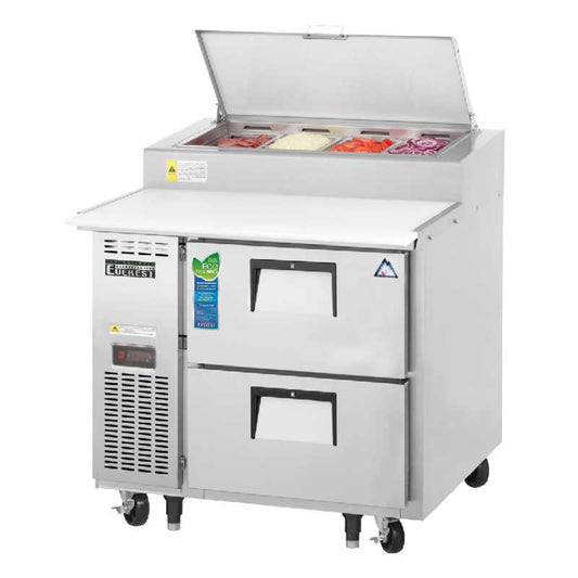 Everest Commercial 35" 4 Pan Pizza Prep Table Refrigerator - EPPR1-D2