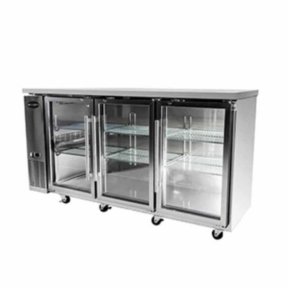 Saba - SBB-24-72GSS Commercial 72" Back Bar Refrigerator Cooler - SBB-24-72GSS