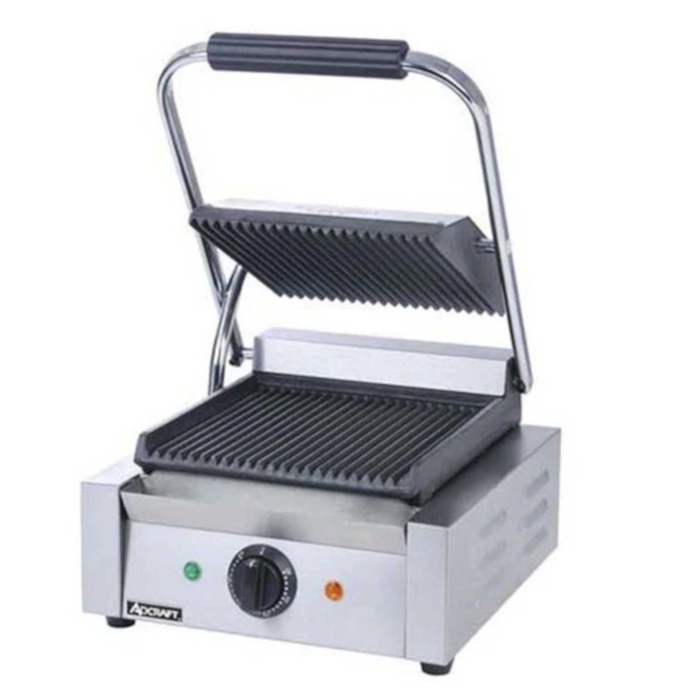 Adcraft SG-811 Countertop Electric Panini Grill w/ Grooved Plates