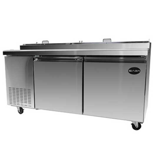 Saba - SPP-70-9 Commercial 70" 9 Pan Pizza Prep Table Refrigerator Cooler - SPP-70-9