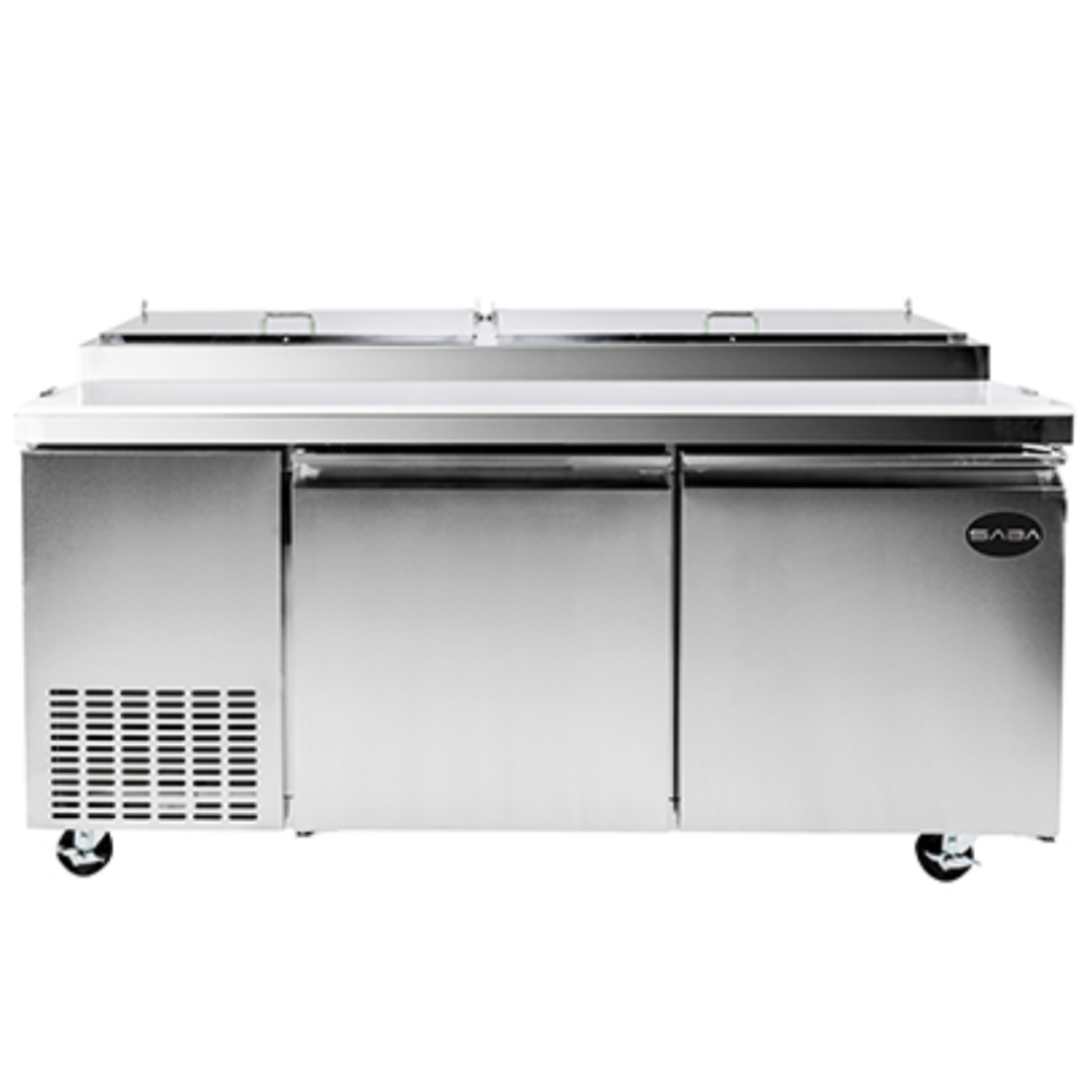 Saba - SPP-67-9 Commercial 67" 9 Pan Pizza Prep Table Refrigerator - SPP-67-9