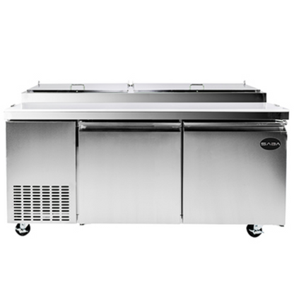 Saba - SPP-67-9 Commercial 67" 9 Pan Pizza Prep Table Refrigerator - SPP-67-9