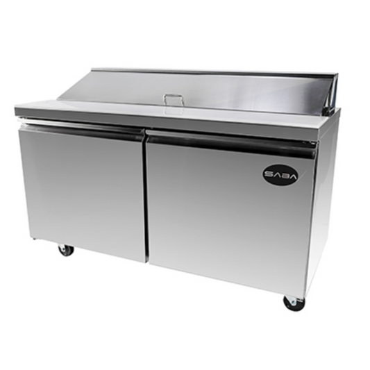 Saba - SPS-60-16 Commercial 60" 16 Pan Salad Sandwich Food Prep Table Refrigerator - SPS-60-16