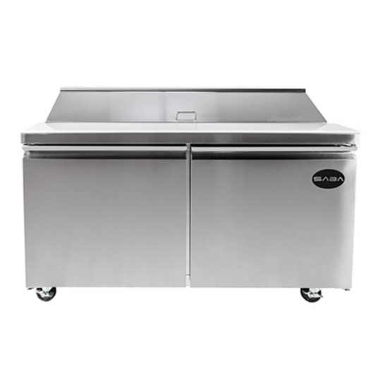 Saba - SPS-60-16 Commercial 60" 16 Pan Salad Sandwich Food Prep Table Refrigerator - SPS-60-16