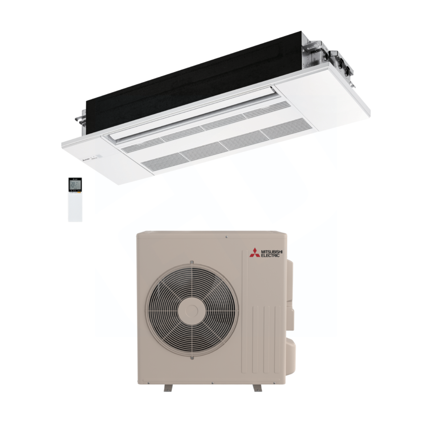 Mitsubishi MLZ-KX12NL & SUZ-AA12NL 12,000 BTU 20.7 SEER2 One-Way Ceiling Cassette Heat Pump System (w/ Grille) - R454B - MLZKX12NL/MLP449WU/SUZAA12NL