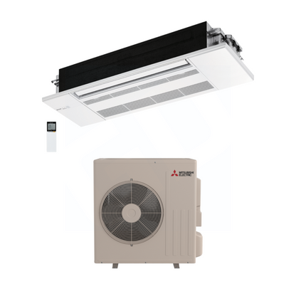 Mitsubishi MLZ-KX12NL & SUZ-AA12NL 12,000 BTU 20.7 SEER2 One-Way Ceiling Cassette Heat Pump System (w/ Grille) - R454B - MLZKX12NL/MLP449WU/SUZAA12NL