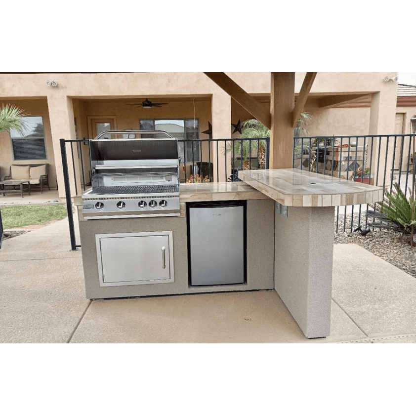 Kokomo Aspen BBQ Island with 4 Burner Built In BBQ Grill