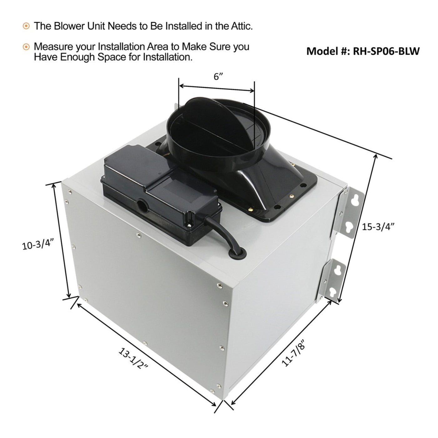 Awoco RH-WT-C Wall Mount Stainless Steel Range Hood, 3 Speeds, 800CFM, 2 LED Lights, Remote Control, With 6” Blower Unit - RH-WT-C30+RH-SP06-BLW