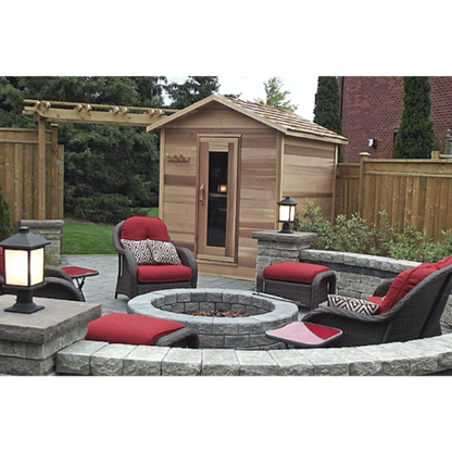 Dundalk LeisureCraft Clear Cedar Outdoor Cabin Sauna - DLCCCOCS5X6-8KW