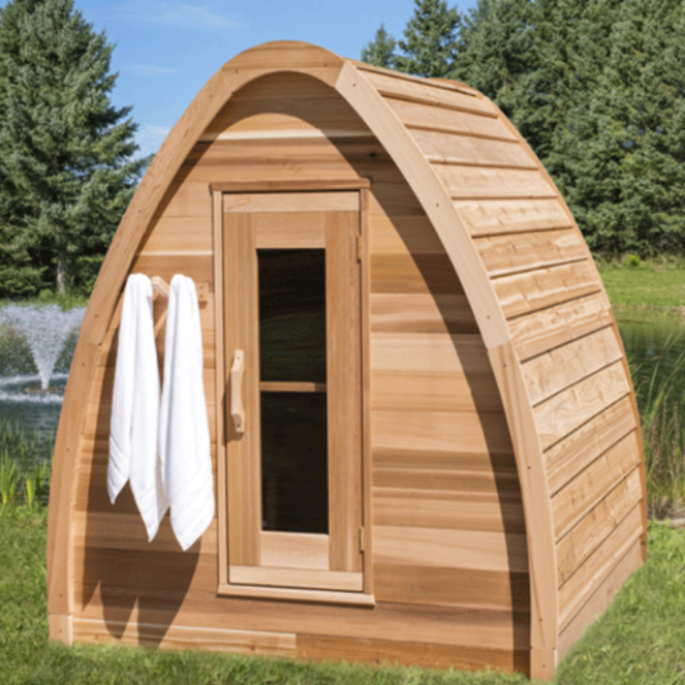 Dundalk LeisureCraft Clear Cedar Mini POD 2-4 Person Sauna - DLMINIPOD6KW
