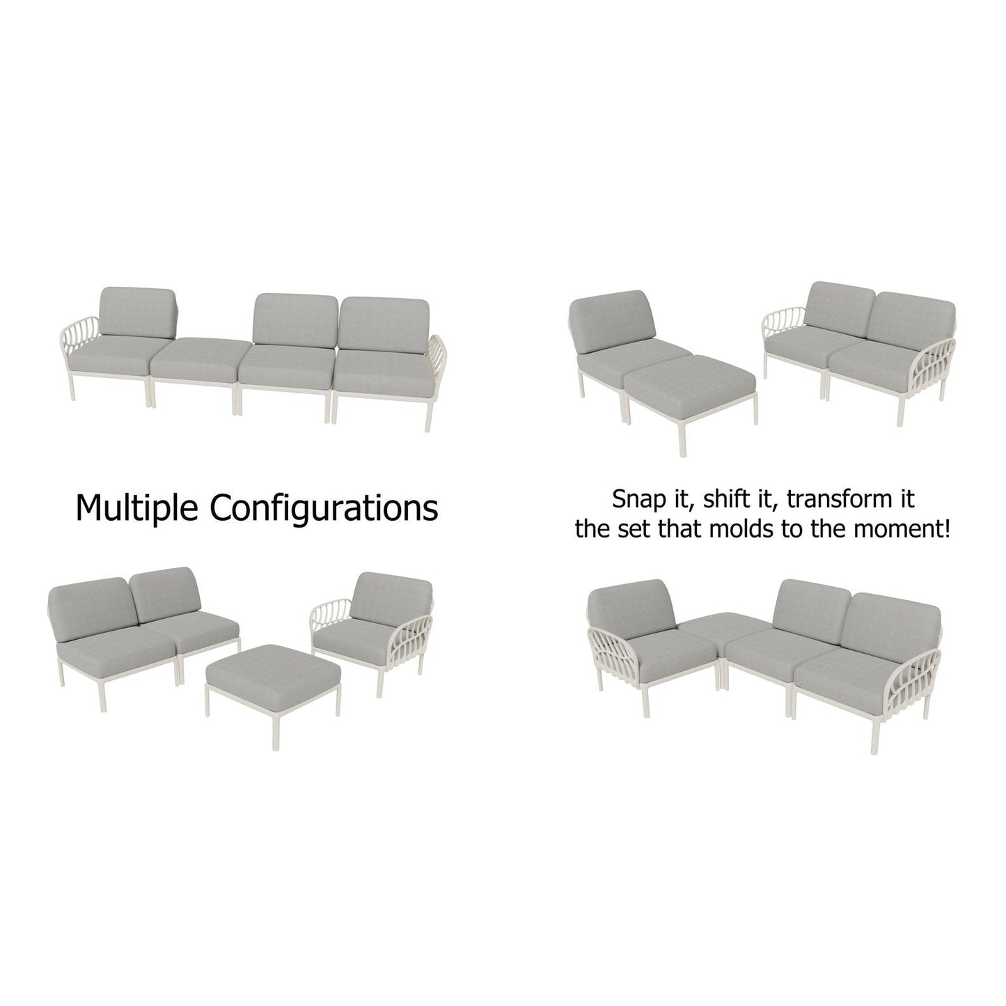 Strata Furniture Dahlia Patio Sofa Ottoman Set -  ODASOWG