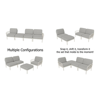 Strata Furniture Dahlia Patio Sofa Ottoman Set -  ODASOWG