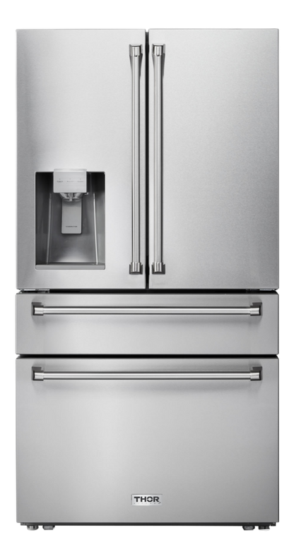 Thor Kitchen 36 Inch Professional French Door Refrigerator with Ice and Water Dispenser - TRF3601FD