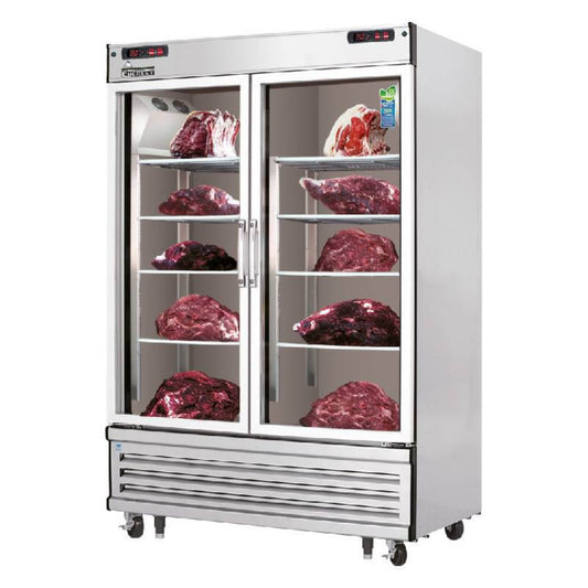 Everest - EDA2 Commercial 52" Two Glass Door Meat Aging Thawing Cabinet Refrigerator - EDA2