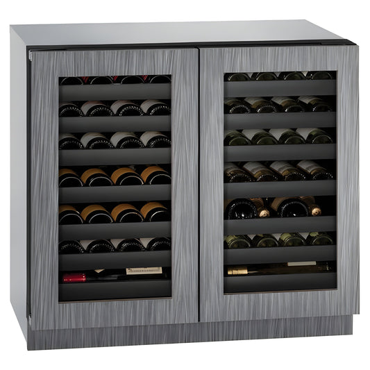 U-Line - 36" 3000 Series Dual-Zone Wine Refrigerator - U-3036WCWCS-00B