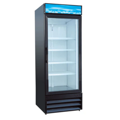 Adcraft USRFS-1D/B U-Star Single Section Glass Door Merchandiser Refrigerator -  USRFS-1D/B