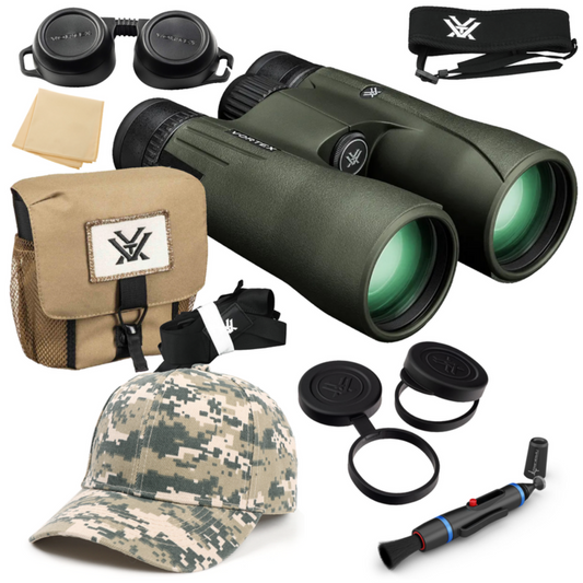 Vortex Optics Viper HD 12x50 Roof Prism Binocular with Free Hat and Wearable4U Bundle - V203